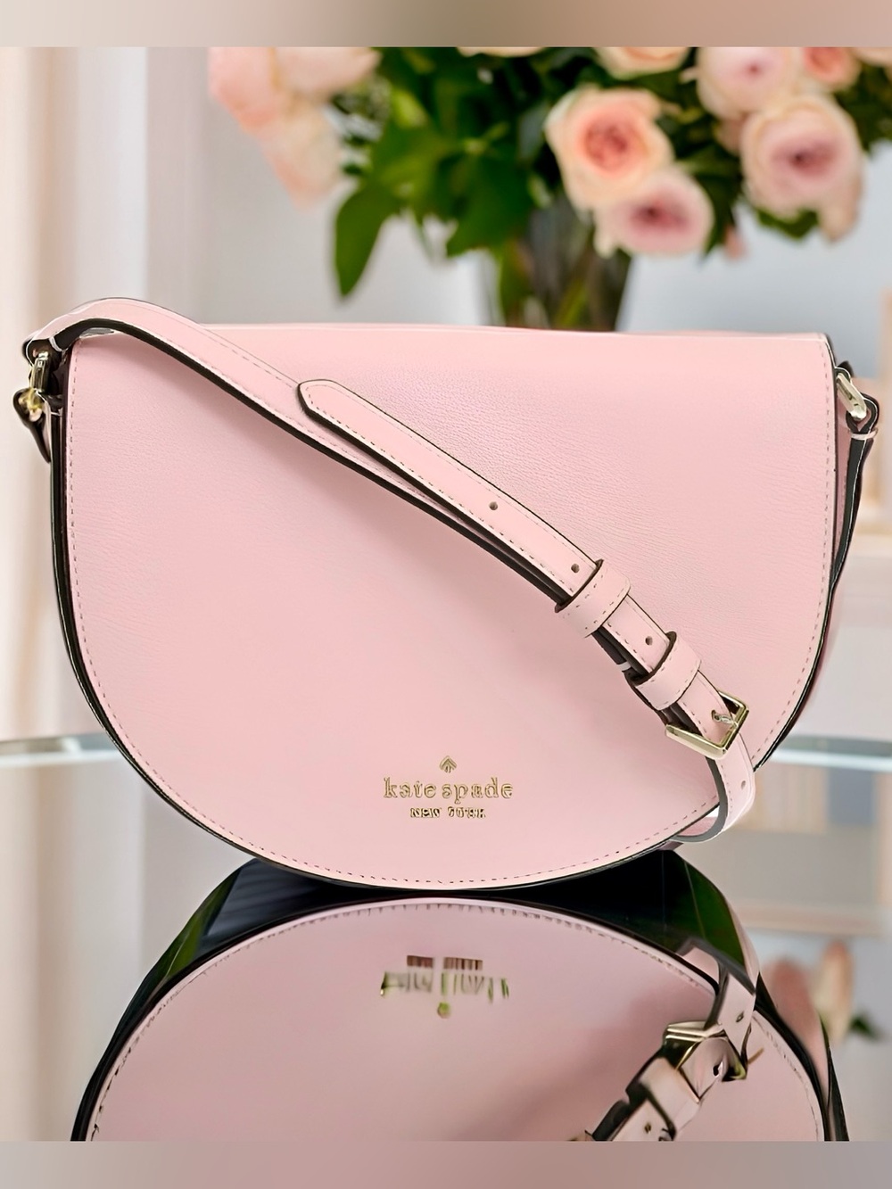 Kate Spade New York Luna Crescent Crossbody – Blush Pink (Like New)